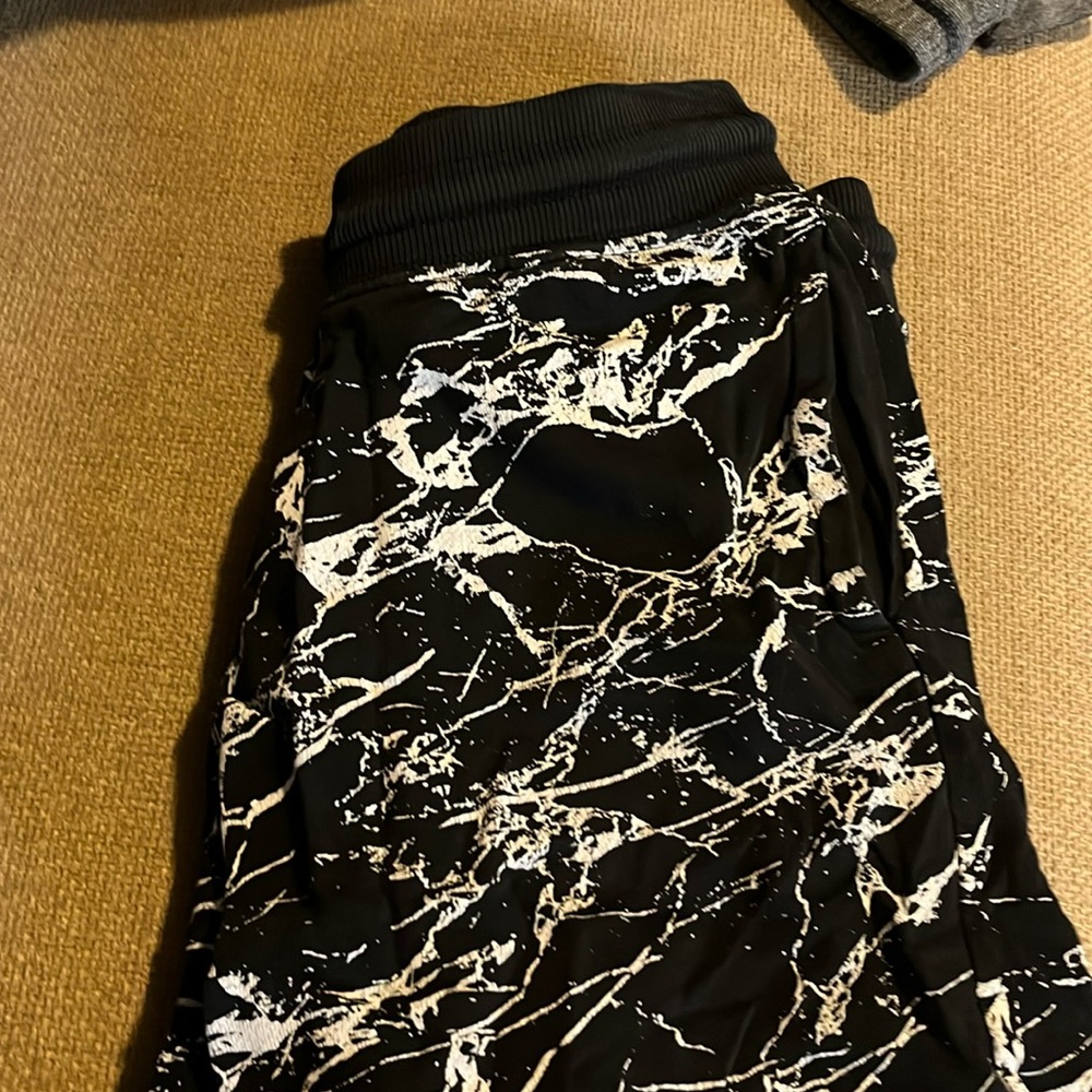Black and white shorts